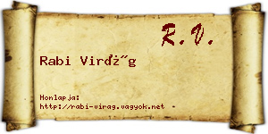 Rabi Virág névjegykártya